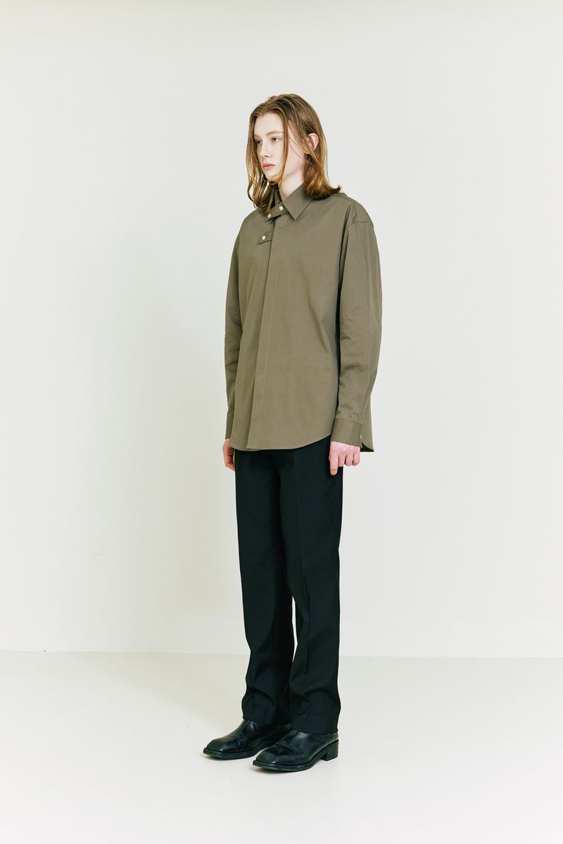Collar Strap Shirt brown khaki