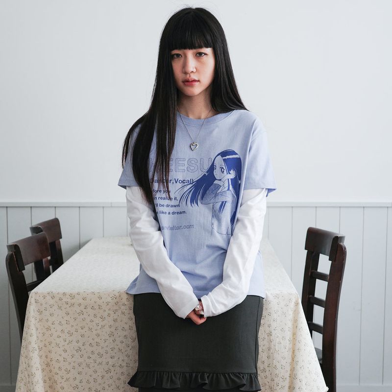 wonder visitor（ワンダービジター）の「へースpfpレイヤード LS-T [Blue]（トップス）」