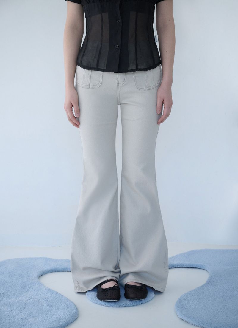 BUTTON POCKET BOOTCUT PT SAND RAW