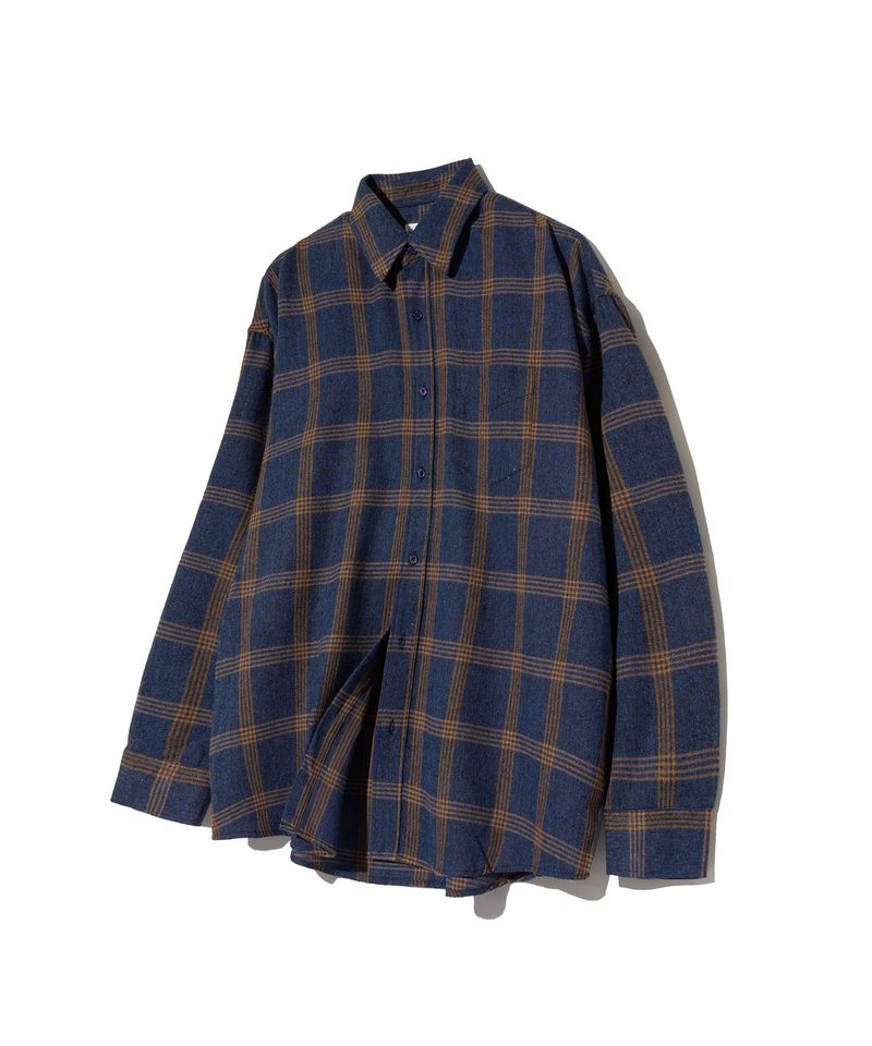 standard error(スタンダードエラー)の「87-STAN077 Fake Denim Overfit Pocket Long-Sleeve Check Shirt(Tops)」