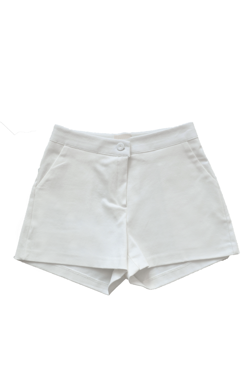 [Sepia] Basic cotton shorts (Black/White)