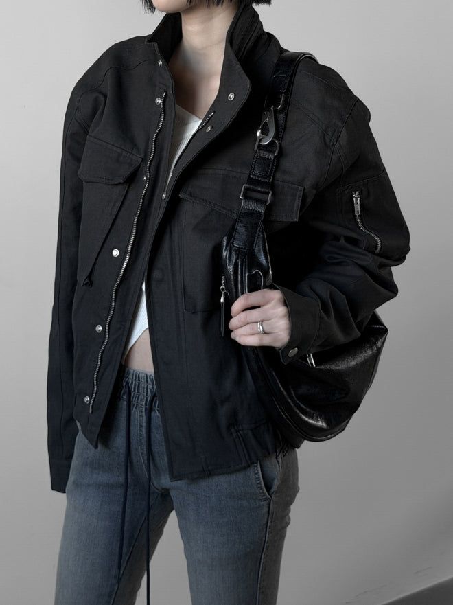 mnem（ムネム）の「Half-moon Chrome Buckle Leather Hobo Bag（Bags）」