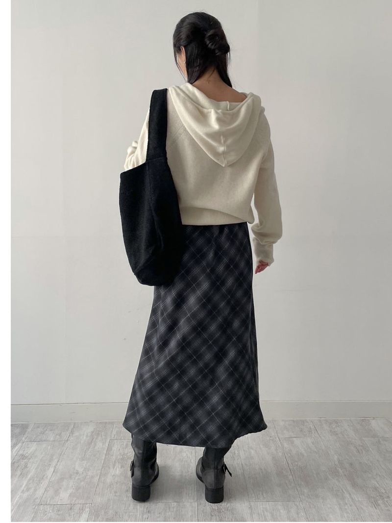 [wool 55%] Mini Hole Raglan Hooded Knit