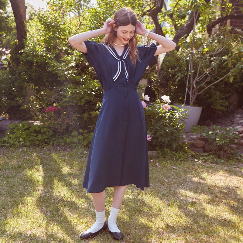 Sailor Knot Button Dress