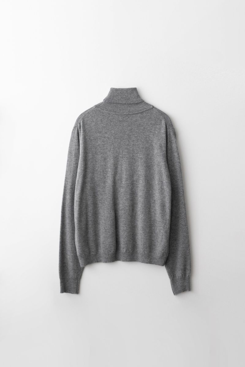 Cashmere turtle neck knit (Grey)