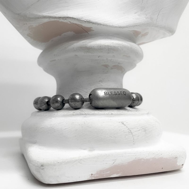 [BLESSEDBULLET]9mm ball chain bracelet_dark silver