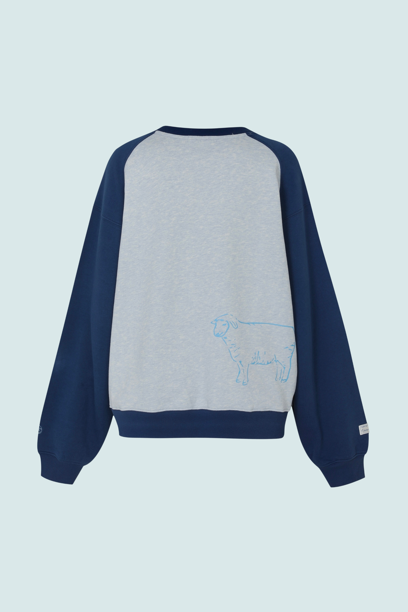 PEACE REGLAN OVER SWEATSHIRTS (DARK BLUE)