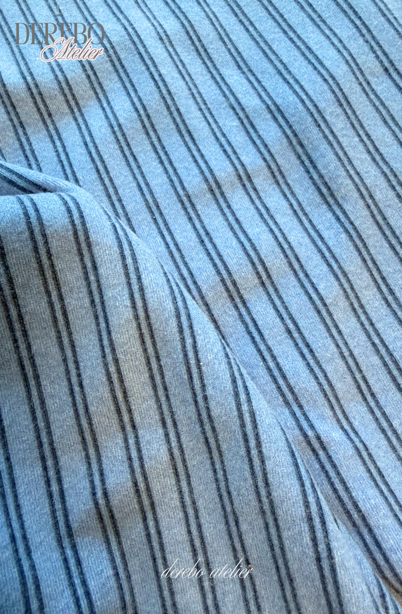 blue stripe fleece pajamas