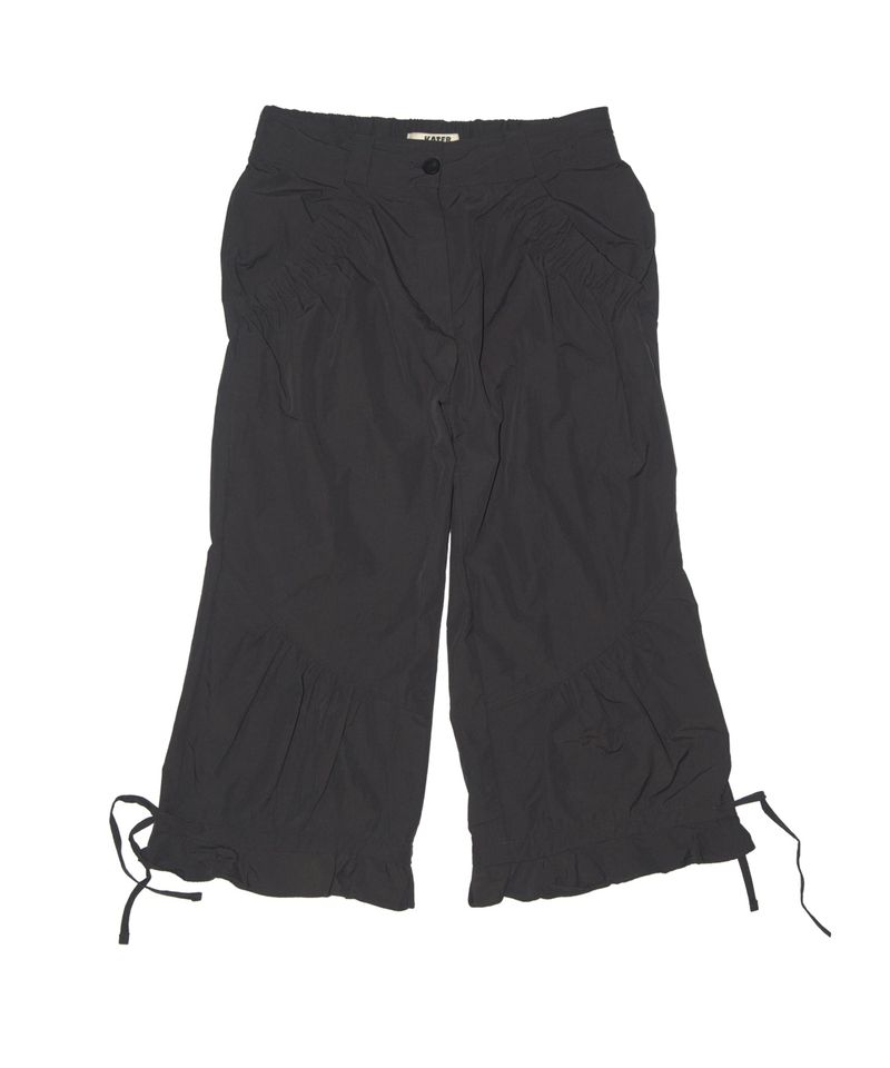Capri Nylon Shirring Pants Gray