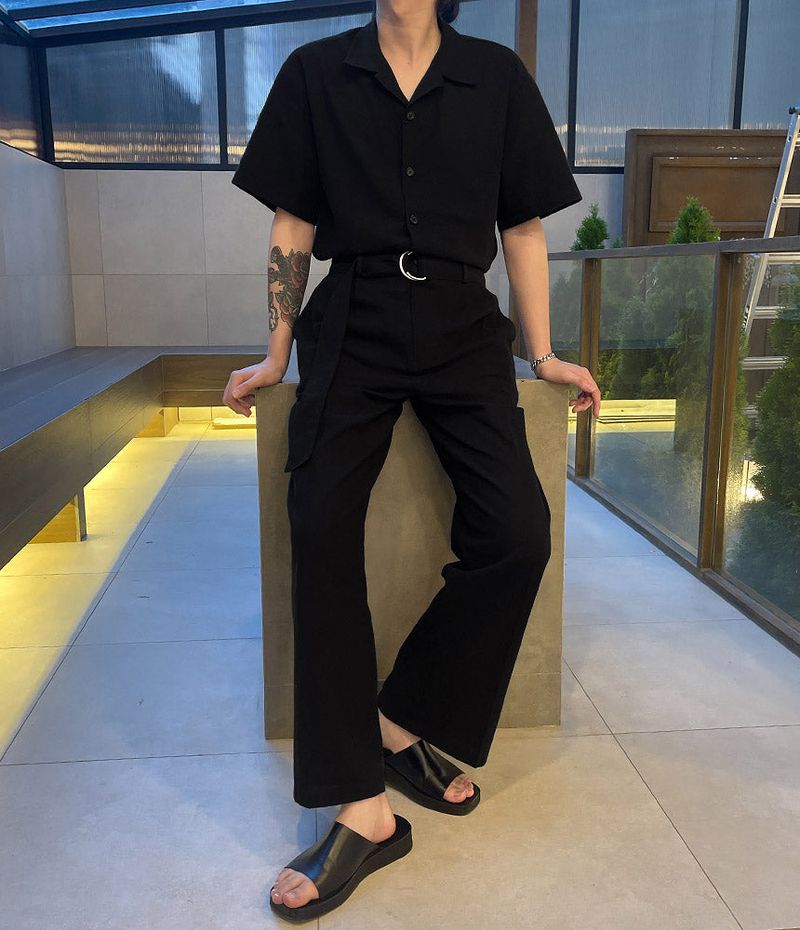 RO linen wide jumpsuit (3 colors)