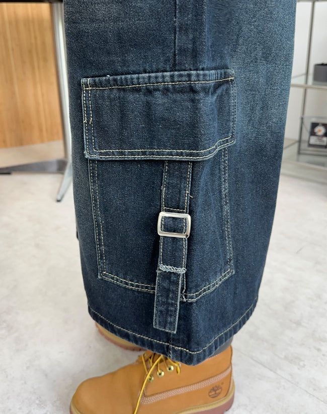 Letty Strap Cargo Bermuda Denim