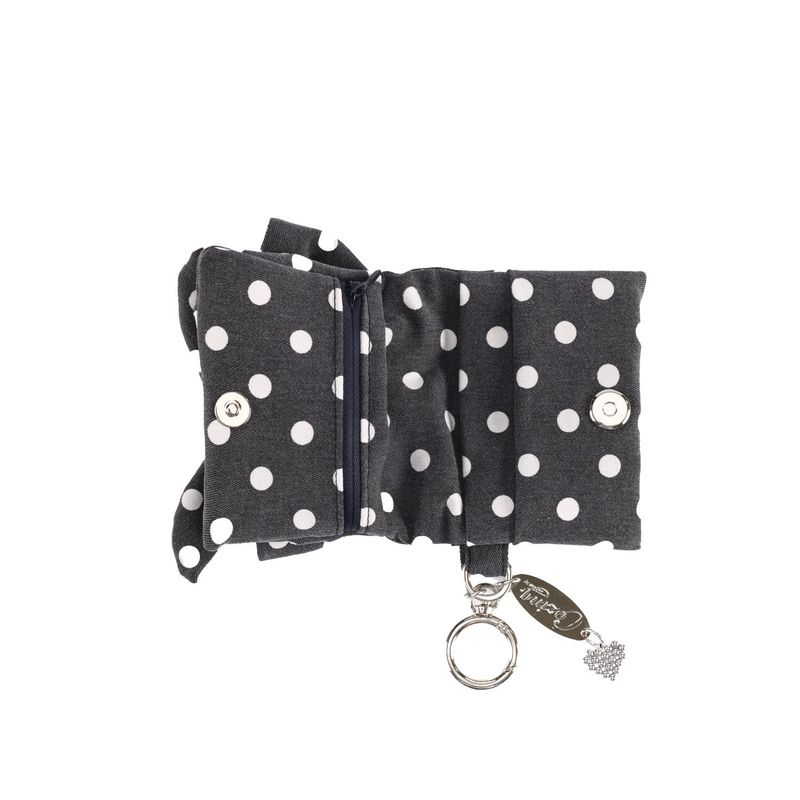 Ribbon wallet_big dot black