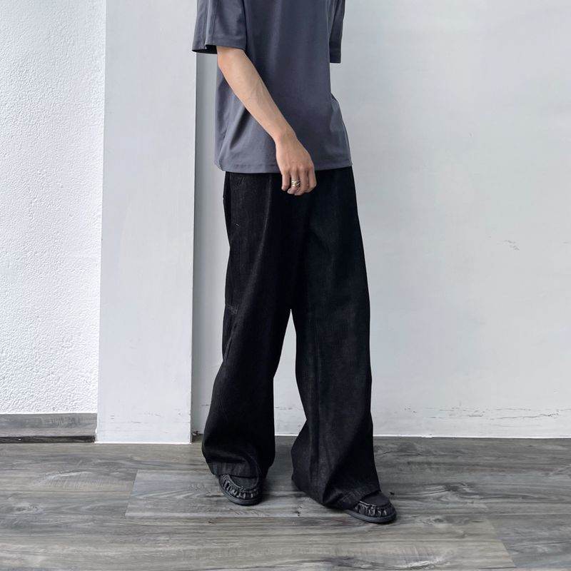 Ink Black Draped Trousers