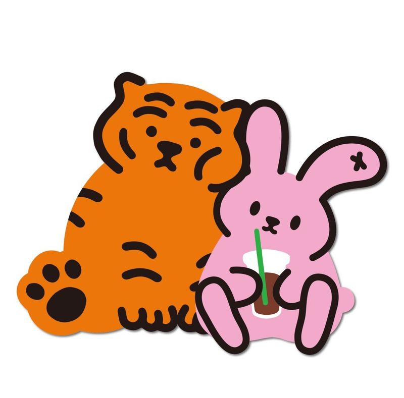 MUZIKTIGER(ムジークタイガー)の「TIGER AND ICE COFFEE PORUMEE PORUMEE BIG REMOVABLE STICKER(Smartphone Accessories)」