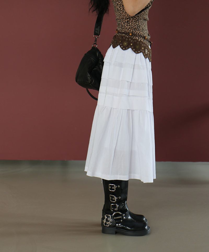 frill cancan midi skirt