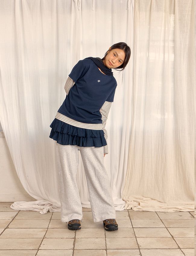 REVERSIBLE FRILL MUFFLER (NAVY)