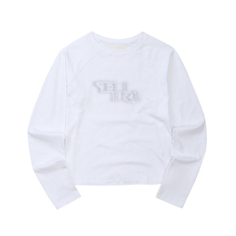 EEERRR Distorted Logo raglan long sleeve (White)