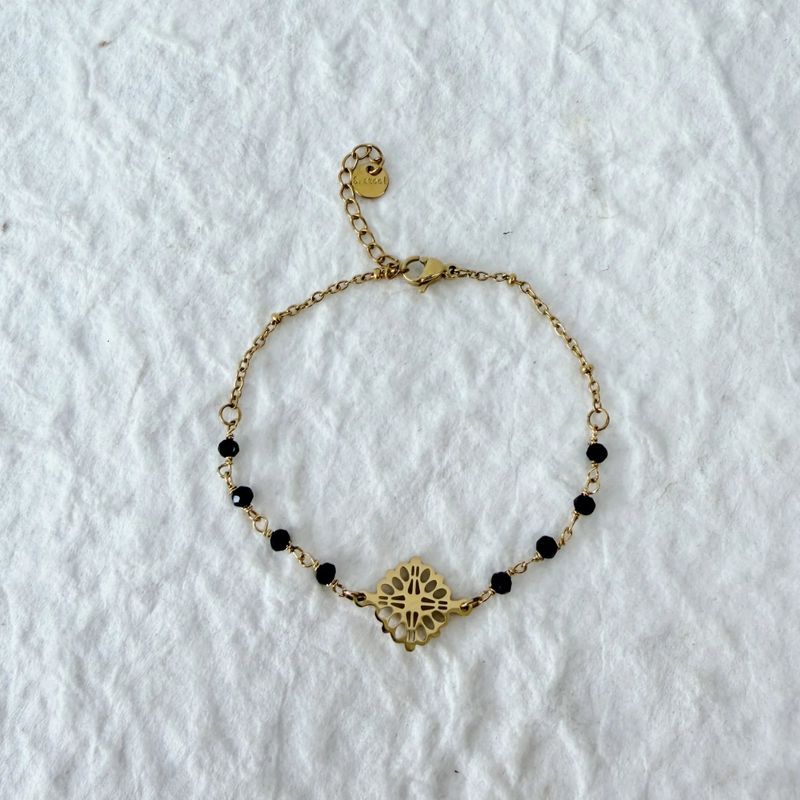 Onyx Floral Bracelet