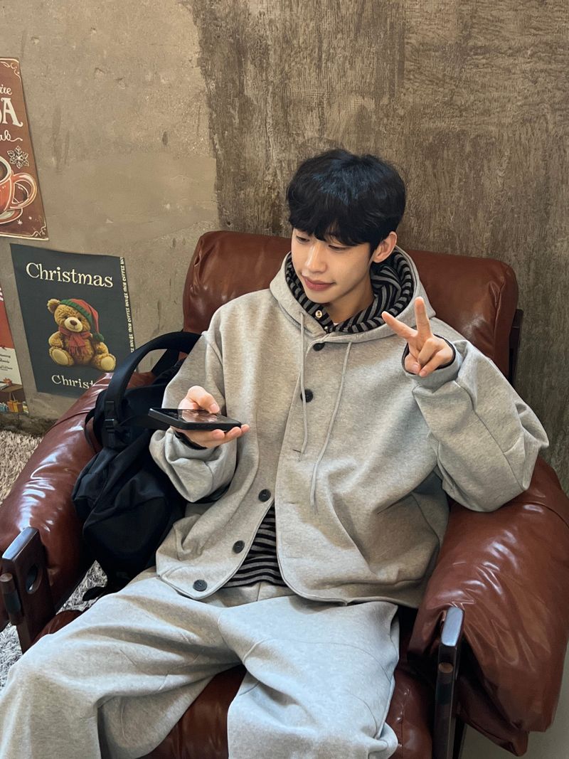 Nest Button Hoodie Zip-Up (3 Colors)