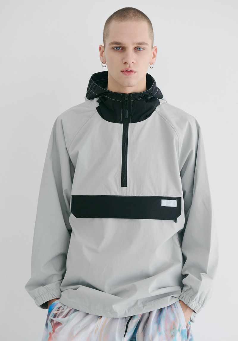 BSRABBIT(ビエスラビット)の「BSR2223FWJK084 COZY HOODED ANORAK JACKET GRAY(Jackets/Outerwear)」