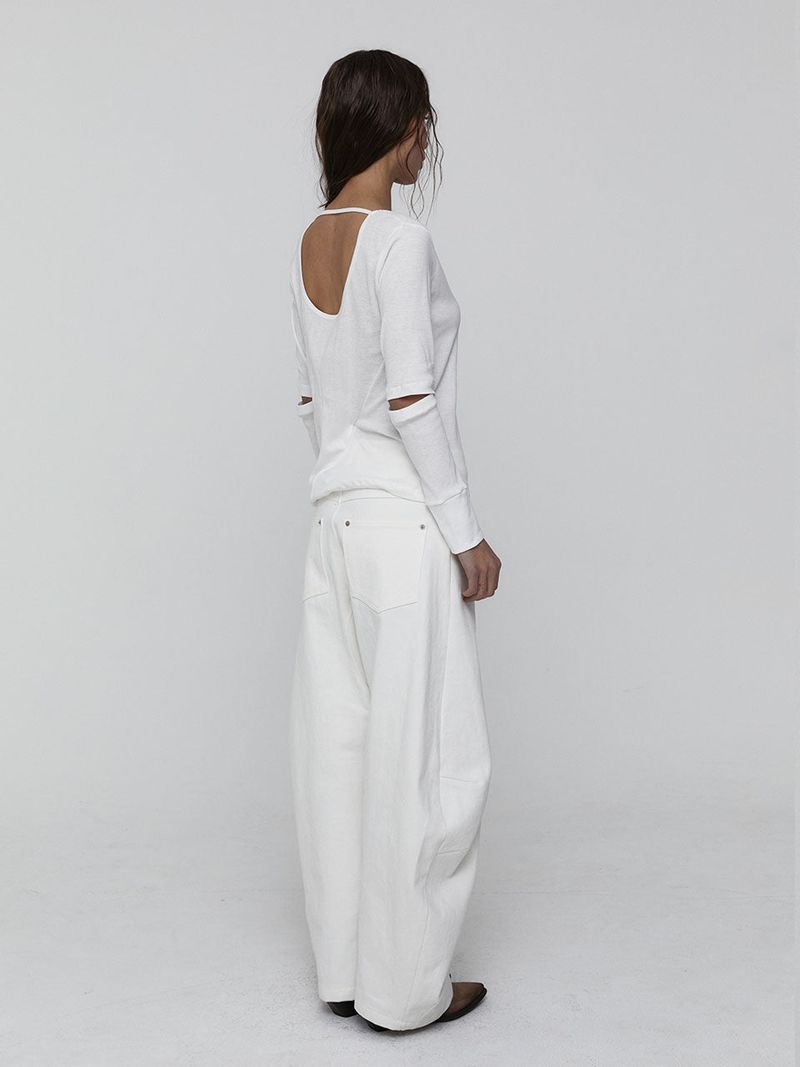 Slit Sleeve Top_White