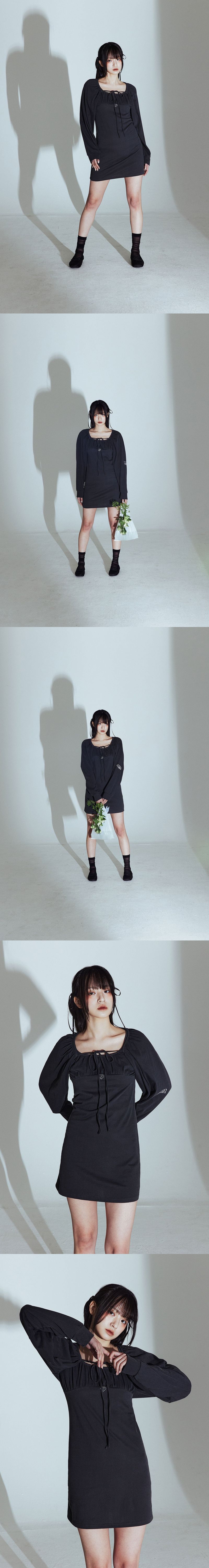 PUFF DRESS IN DARK GREY
