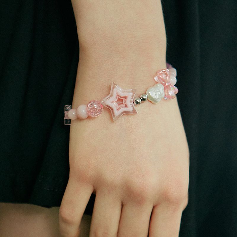 Point Star Ribbon Beads Bracelet