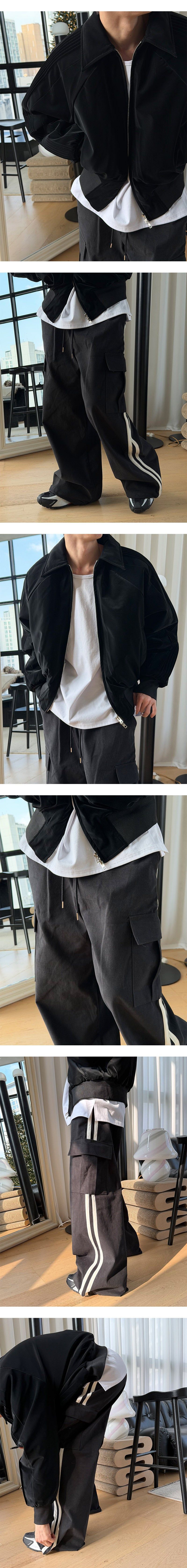 [Unisex] Track suede cargo pants(3color)