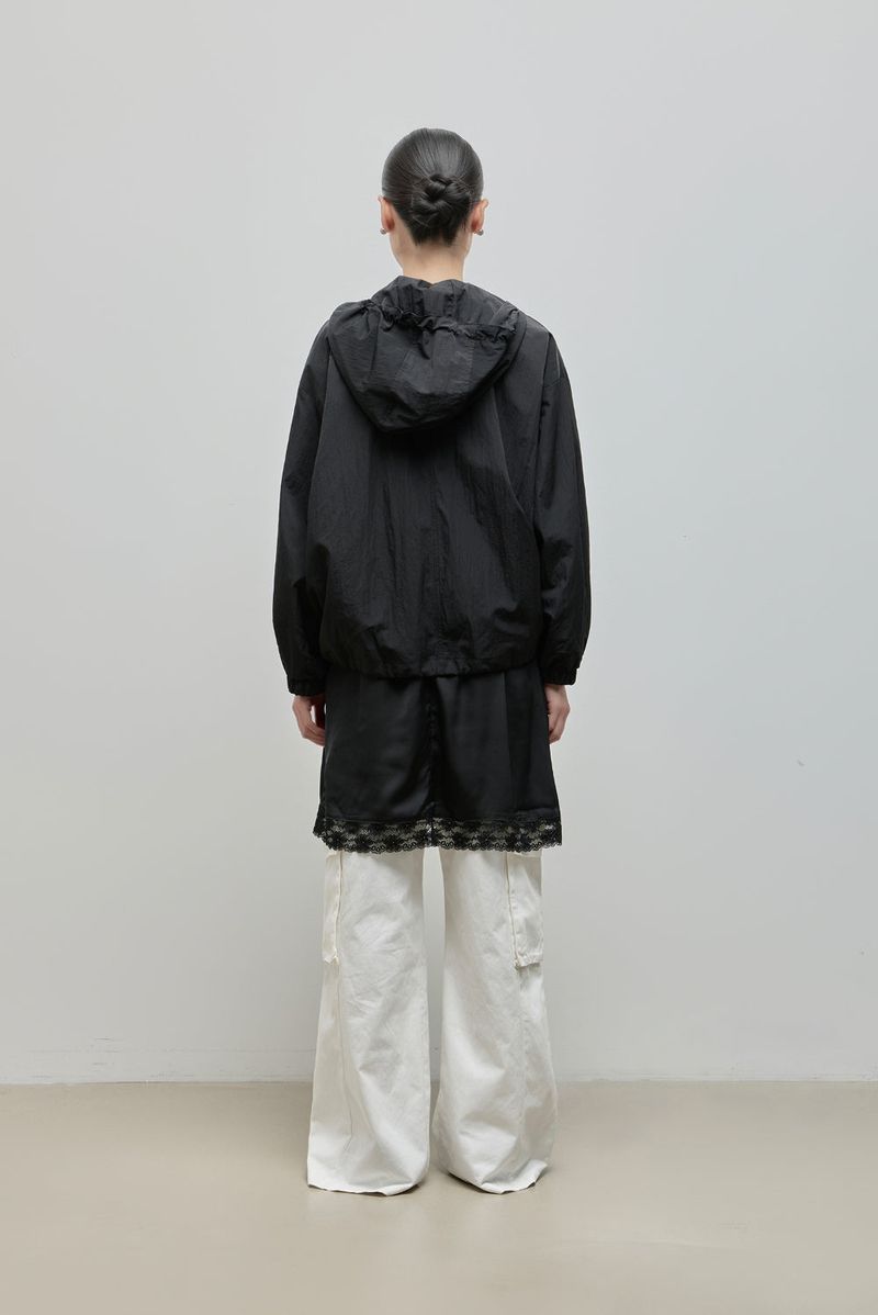 String Hoodie Windbreaker_Black