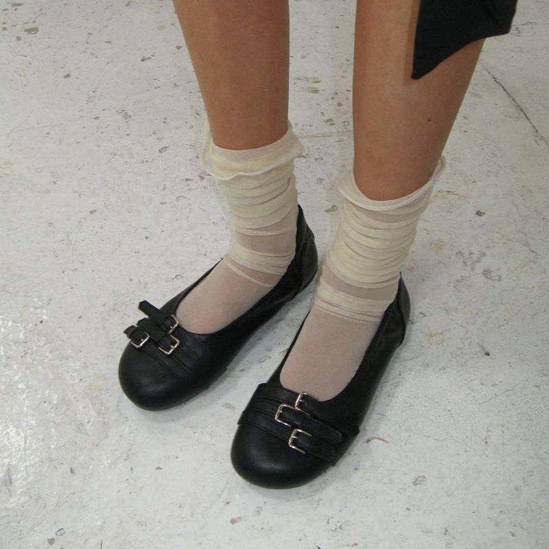 Closet 0040. Three Belted Flat Shoes - 3colors