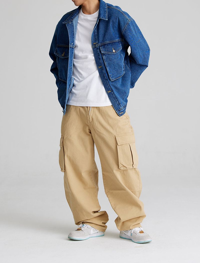 CARGO LOOSEFIT COTTON PANTS BEIGE