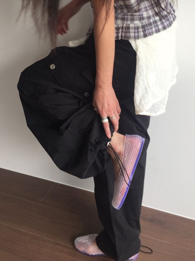 Peep Wide Cargo Pants (3color)