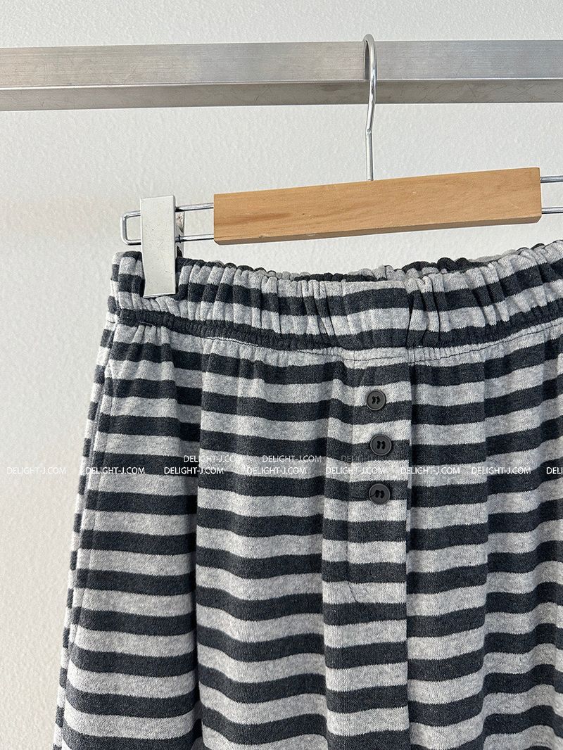Button Stripe Jogger & Wide Pants