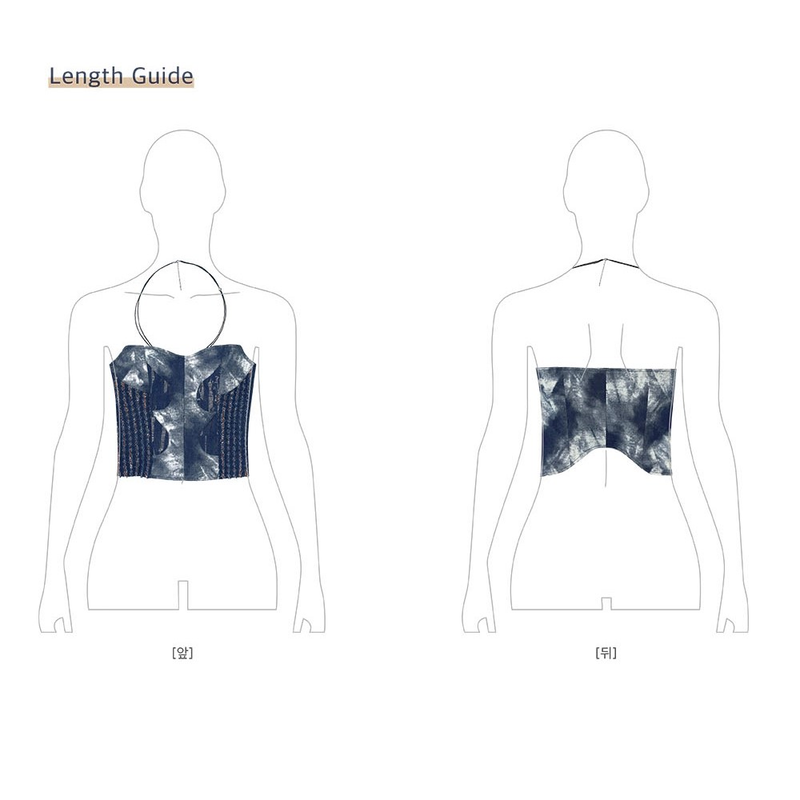 DENIM CORSET TUBE TOP_DEEP BLUE