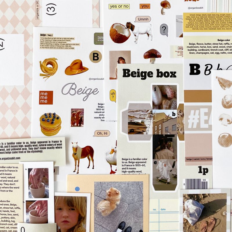oab tone pack beige / scrap sticker set
