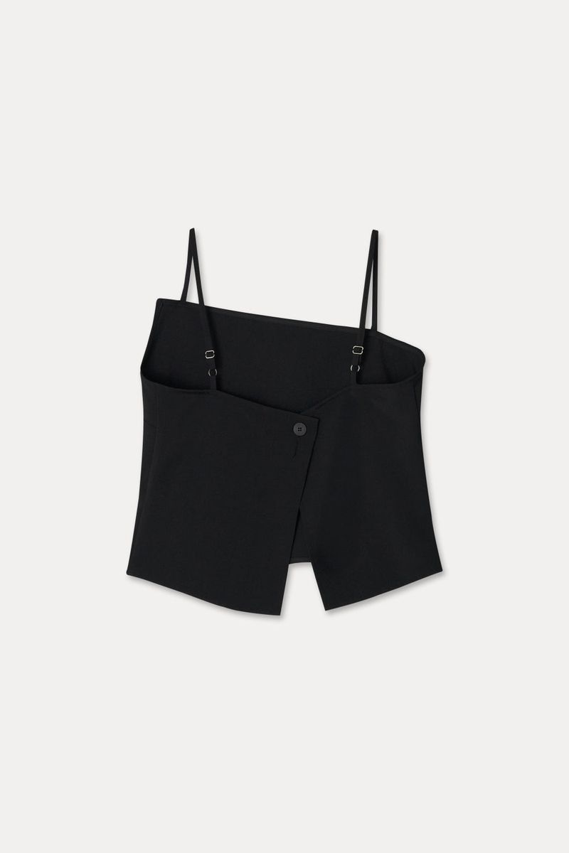 Oblique Neck Sleeveless_Black