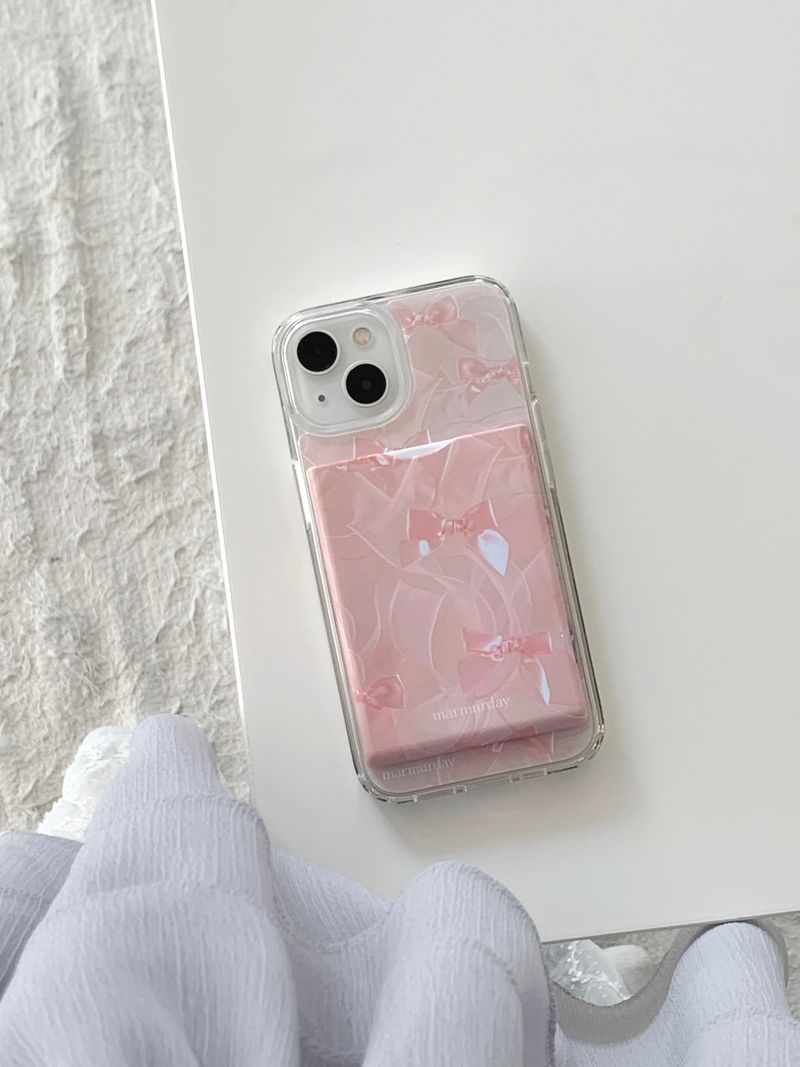 [MADE] MagSafe Ballet Core Ribbon Spring Card Pocket