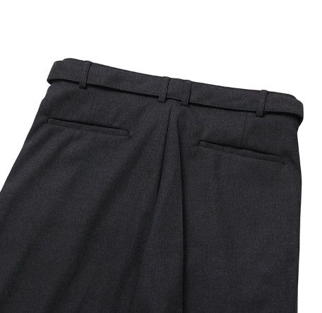 Andy Wool Belt Two Tuck Wide Slacks