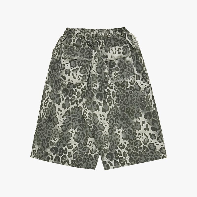 leopard grunge capri shorts_grey