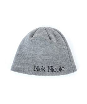 NICOLE MINIMAL LOGO BEANIE_CHARCOAL