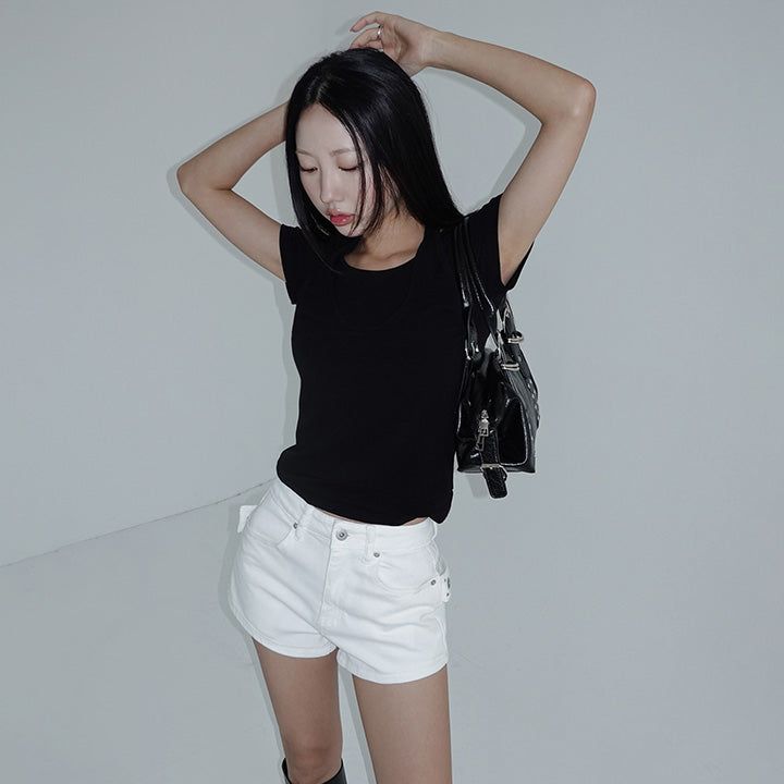 blitti（ブリッティ）の「[Royen] Halter-Neck Layered Short-Sleeve T-Shirt - 3 Colors（Tops）」