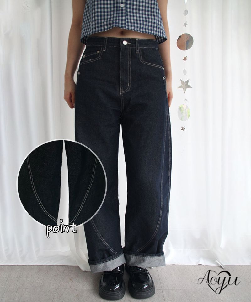 aoyu（アオユ）の「Wave point denim（Pants）」