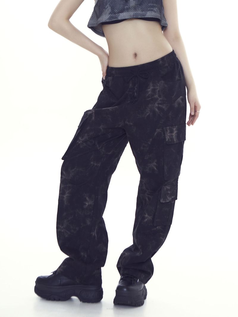 unbalance tiedye cargo pants_bk
