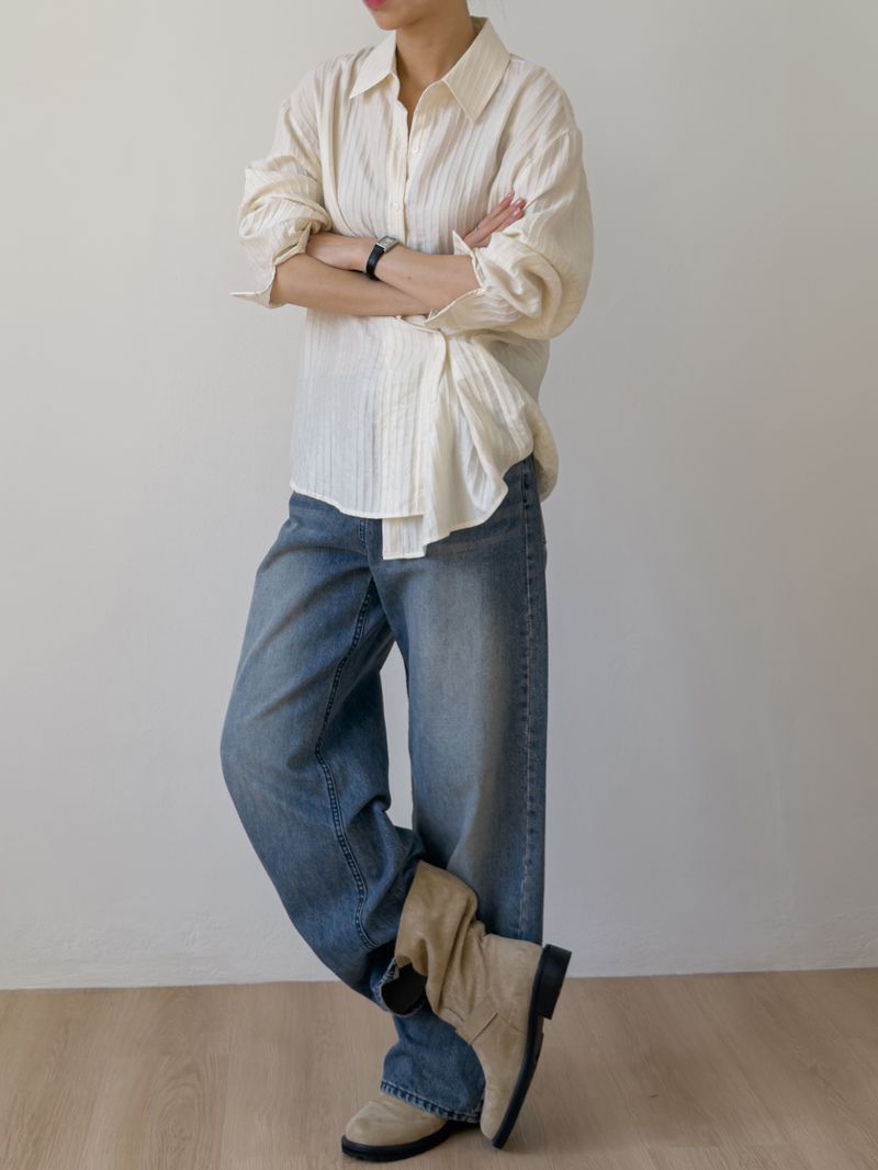 306 Brushed Wide Denim Pants