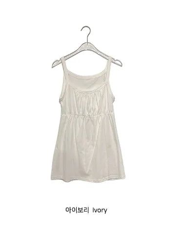 Elan Shirring Layered Strap Sleeveless