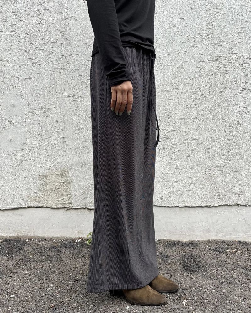 RAW EDGE LONG SKIRT (BLACK) WOMENS