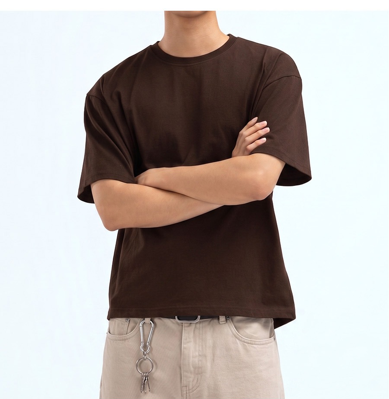 UNDEROFF(アンダーオフ)の「Men's Cotton Short Sleeve Crop Tee Brown(Tops)」