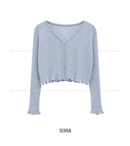Summer Punching Ruffle Crop Cardigan