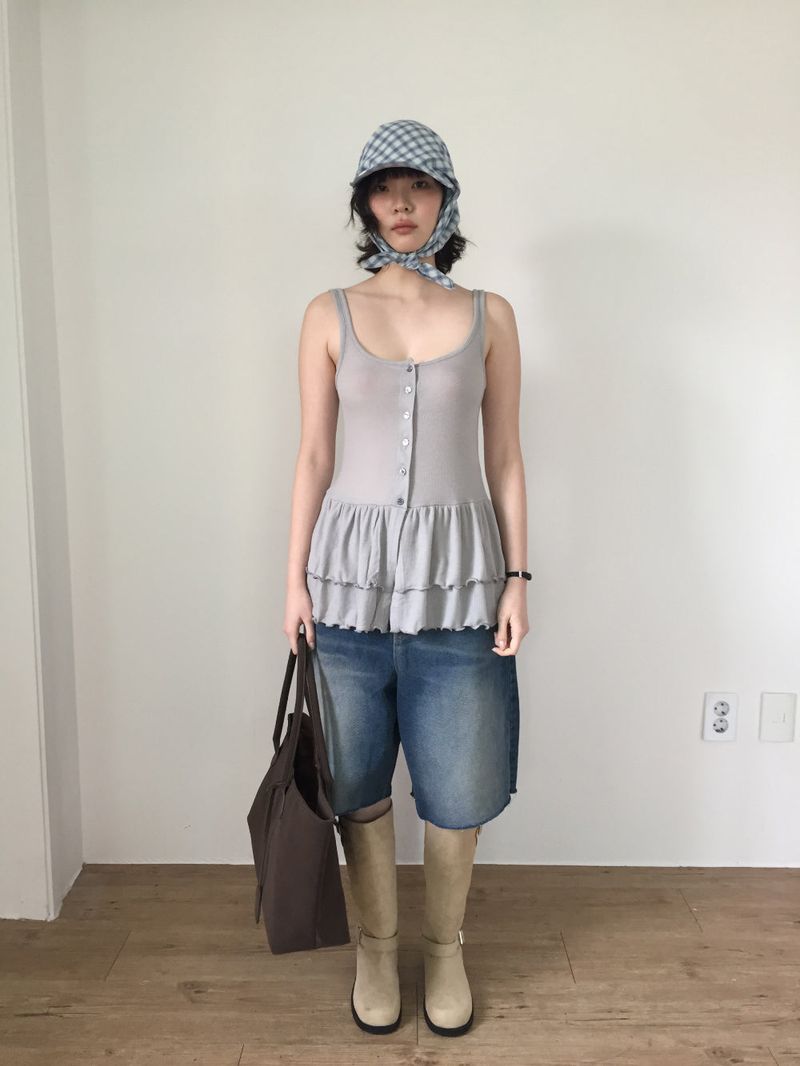 Plaid Scarf Ball Cap (2color)