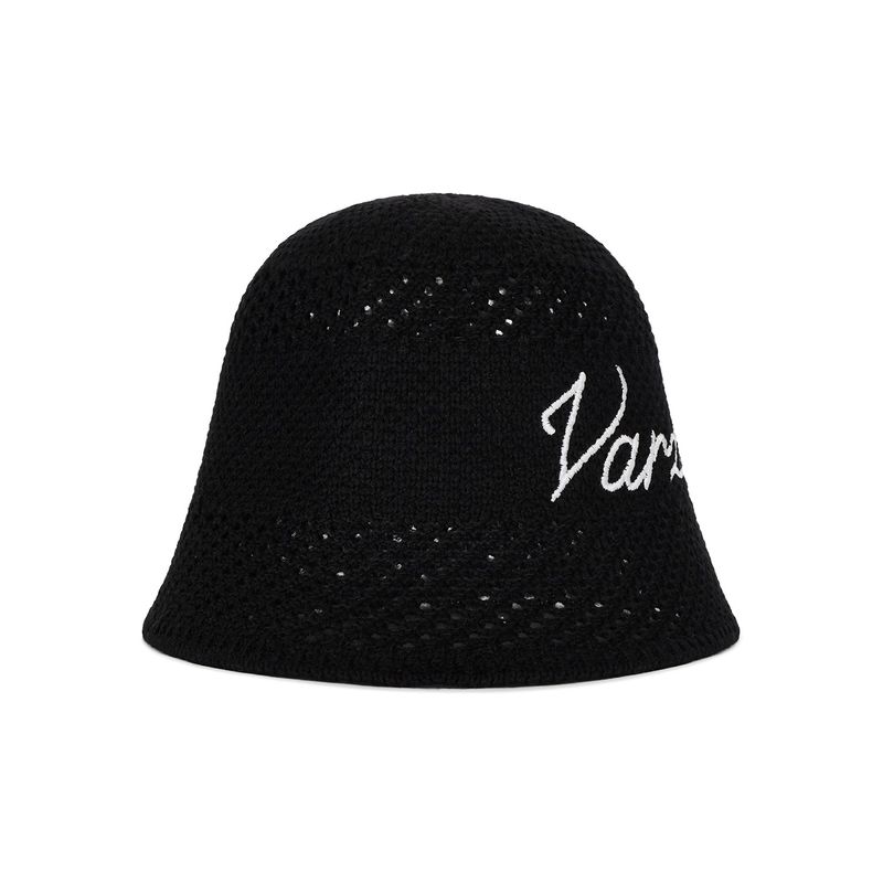 New Wave Varzar Punching Knit Bucket Hat Black